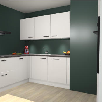 Zijdegrijze Hoogglans keuken Noorwegen 46763