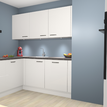 Zijdegrijze Hoogglans keuken Noorwegen 46768