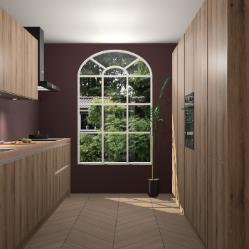 Goud Eiken greeploze keuken Dawei 89231