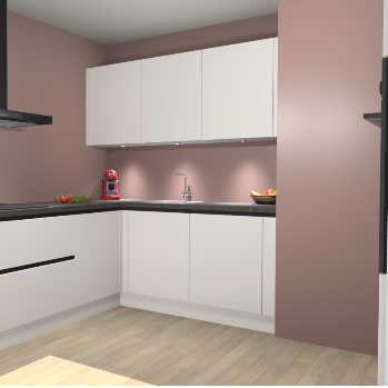 zijdegrijze Hoogglans  greeploze keuken Noorwegen 46777