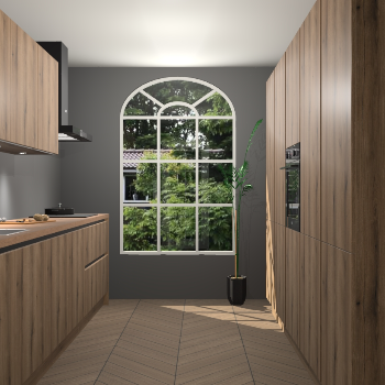 Goud Eiken greeploze keuken Dawei 89234