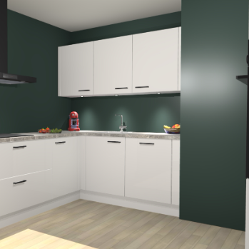 Zijdegrijze Hoogglans keuken Noorwegen 46764