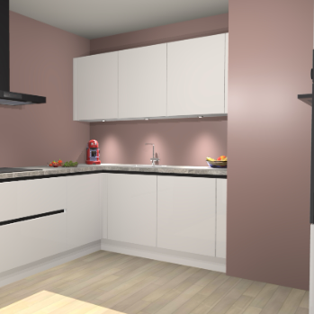 zijdegrijze Hoogglans  greeploze keuken Noorwegen 46779