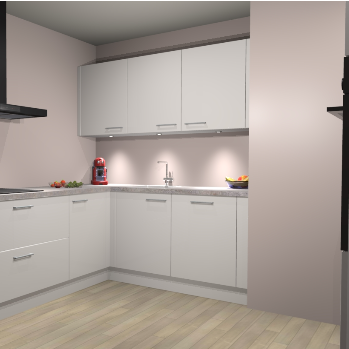 Zijdegrijze Hoogglans keuken Noorwegen 46577