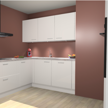 Zijdegrijze Hoogglans keuken Noorwegen 46753