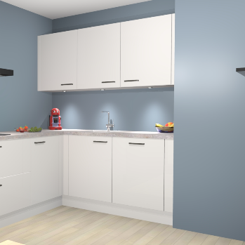 Zijdegrijze Hoogglans keuken Noorwegen 46771