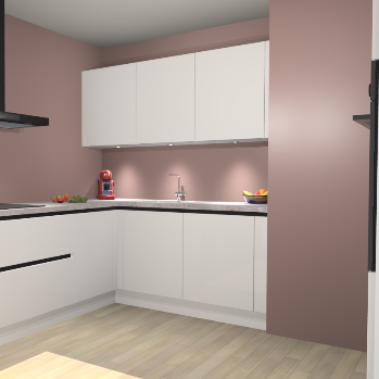 zijdegrijze Hoogglans  greeploze keuken Noorwegen 46781