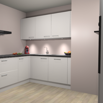 Zijdegrijze Hoogglans keuken Noorwegen 46578