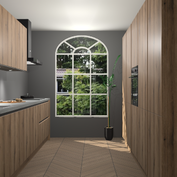 Goud Eiken greeploze keuken Dawei 89240