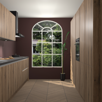 Goud Eiken greeploze keuken Dawei 89243