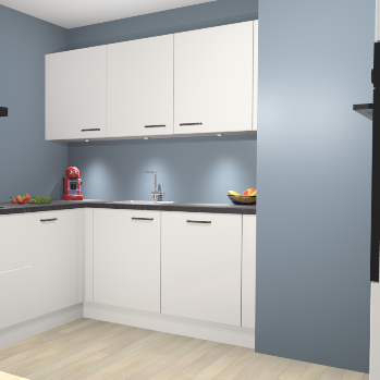 Zijdegrijze Hoogglans keuken Noorwegen 46772