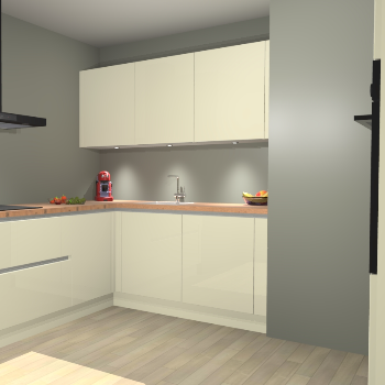 Magnolia Hoogglans  greeploze keuken Noorwegen 46294