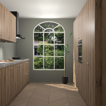 Goud Eiken keuken Dawei 89249