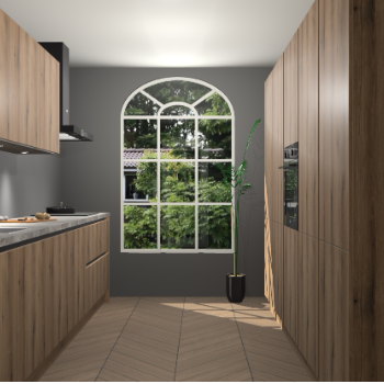 Goud Eiken greeploze keuken Dawei 89253