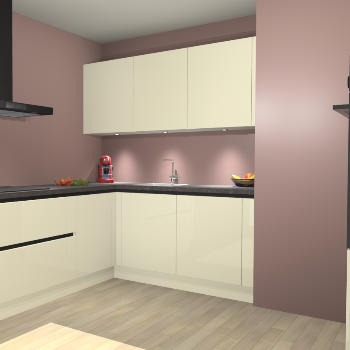 Magnolia Hoogglans  greeploze keuken Noorwegen 47055