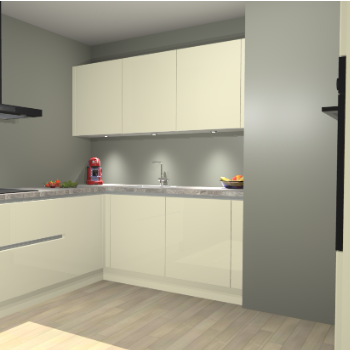 Magnolia Hoogglans  greeploze keuken Noorwegen 47041