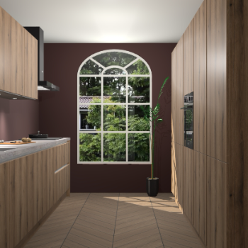 Goud Eiken greeploze keuken Dawei 89256