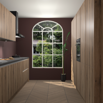 Goud Eiken greeploze keuken Dawei 89263