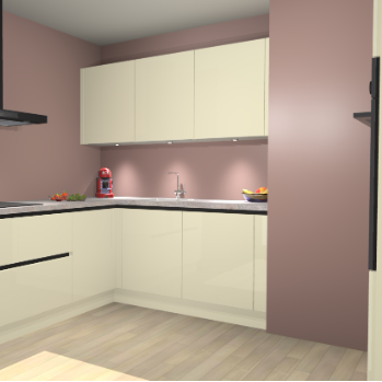 Magnolia Hoogglans  greeploze keuken Noorwegen 47057