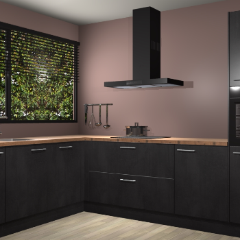 Beton Zwarte keuken Rhodos 56756