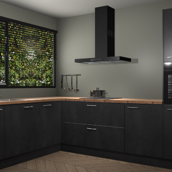 Beton Zwarte keuken Rhodos 56757