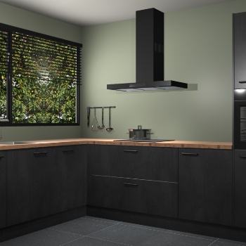 Beton Zwarte keuken Rhodos 56759