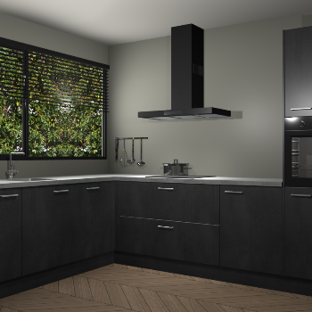 Beton Zwarte keuken Rhodos 56816