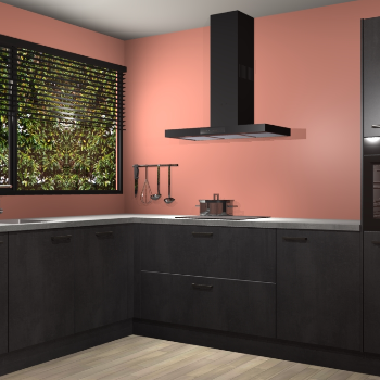 Beton Zwarte keuken Rhodos 56819