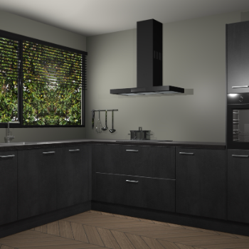 Beton Zwarte keuken Rhodos 56878