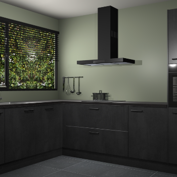 Beton Zwarte keuken Rhodos 56880