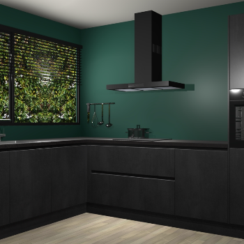 Beton Zwarte greeploze keuken Rhodos 56882