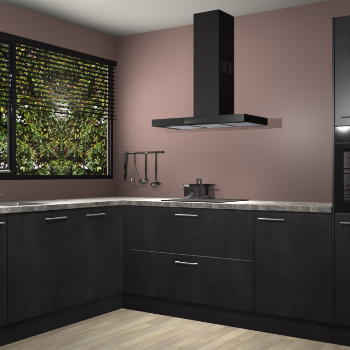 Beton Zwarte keuken Rhodos 56890