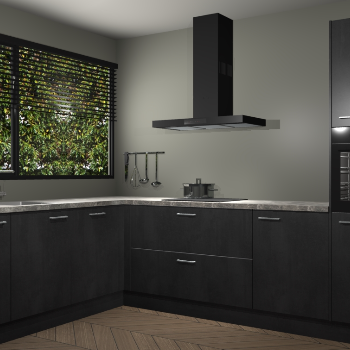 Beton Zwarte keuken Rhodos 56891