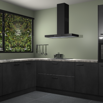 Beton Zwarte keuken Rhodos 56893