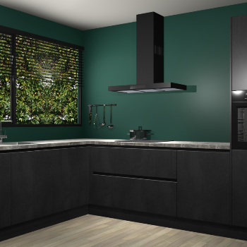 Beton Zwarte greeploze keuken Rhodos 56895