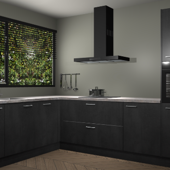 Beton Zwarte keuken Rhodos 56898