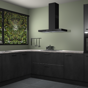 Beton Zwarte keuken Rhodos 56900