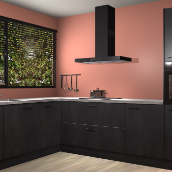 Beton Zwarte keuken Rhodos 56901