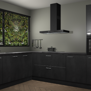 Beton Zwarte keuken Rhodos 56907