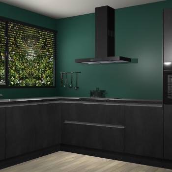 Beton Zwarte greeploze keuken Rhodos 56908