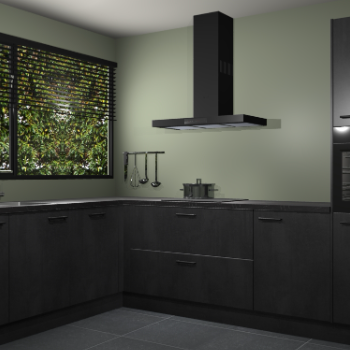 Beton Zwarte keuken Rhodos 56909