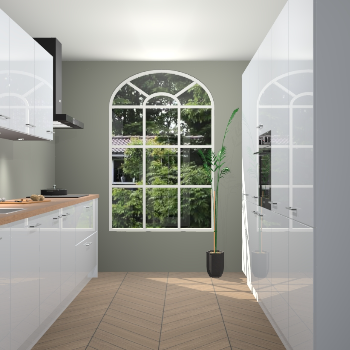 Sneeuwwitte hoogglans keuken Dawei 89309