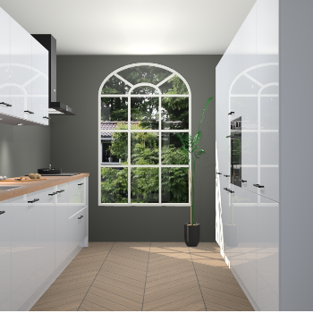 Sneeuwwitte hoogglans keuken Dawei 89311