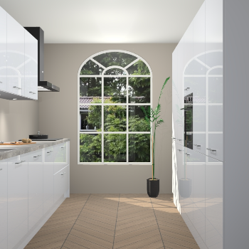 Sneeuwwitte hoogglans keuken Dawei 89328