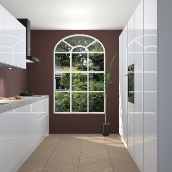 Sneeuwwitte hoogglans greeploze keuken Dawei 89336