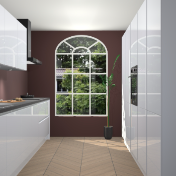 Sneeuwwitte hoogglans greeploze keuken Dawei 90153