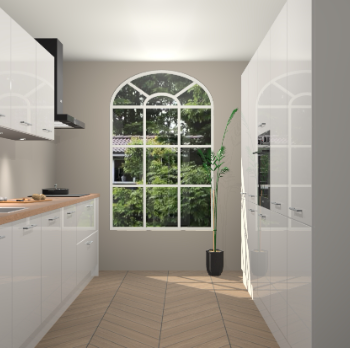 Zijdegrijze hoogglans keuken Dawei 90157