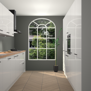 Zijdegrijze hoogglans keuken Dawei 90160