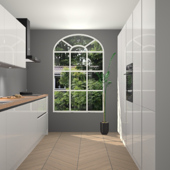 Zijdegrijze hoogglans greeploze keuken Dawei 90162