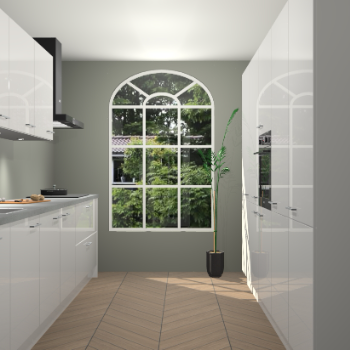 Zijdegrijze hoogglans keuken Dawei 90164